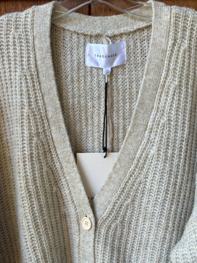 Nwt Tradlands Oatmeal Heather Judith Cocoon Wool Cardigan In Women's 1x — image 8 of 8